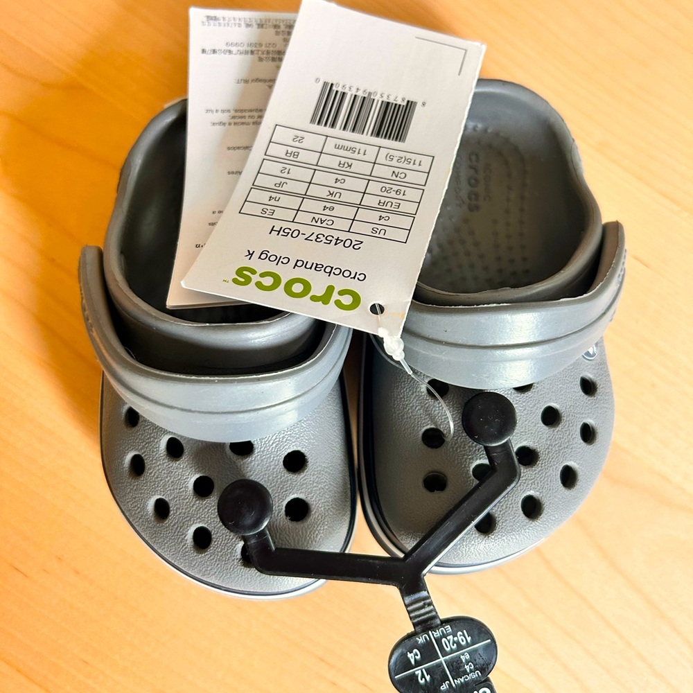 NWT Baby CROCS | Size 4C | Gray and Navy